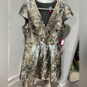 Stylish Dress in Black and Brown